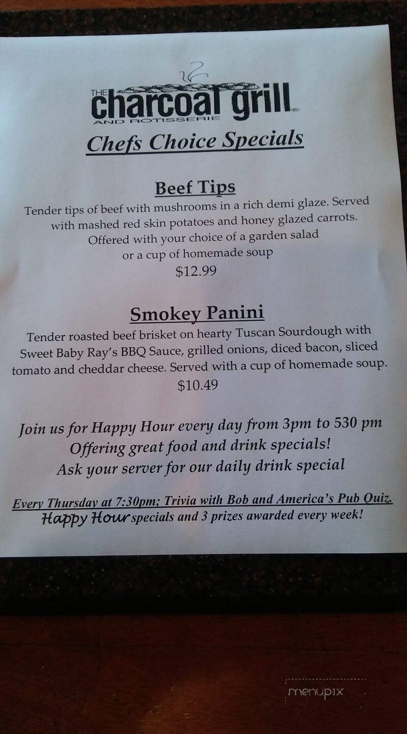 Charcoal Grill - Burlington, WI menu_pic