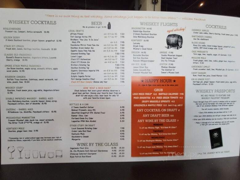 Stack 571 Burger and Whiskey Bar - Vancouver, WA menu_pic