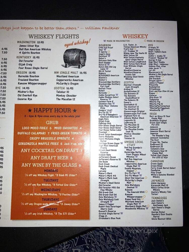 Stack 571 Burger and Whiskey Bar - Vancouver, WA menu_pic