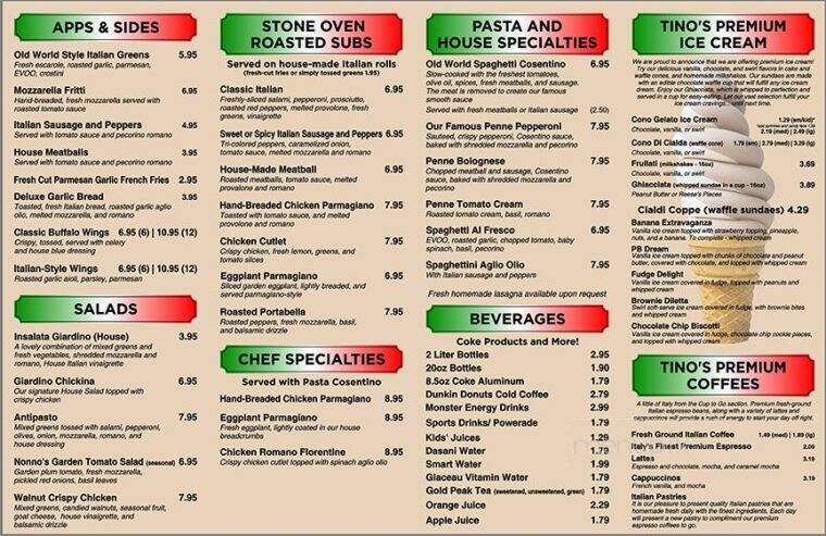 Cosentino Pizzeria - Rootstown, OH menu_pic