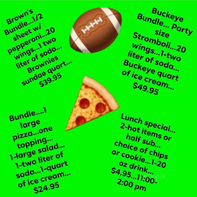 Cosentino Pizzeria - Rootstown, OH menu_pic