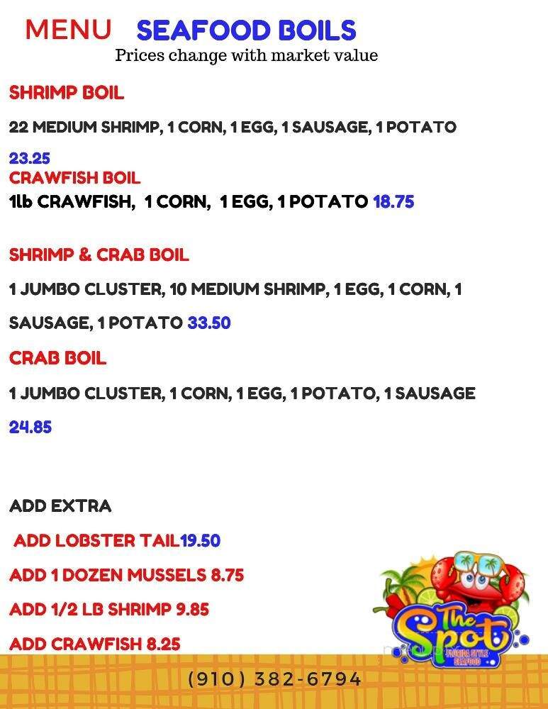 The Spot Florida Style Seafood - Jacksonville, NC menu_pic