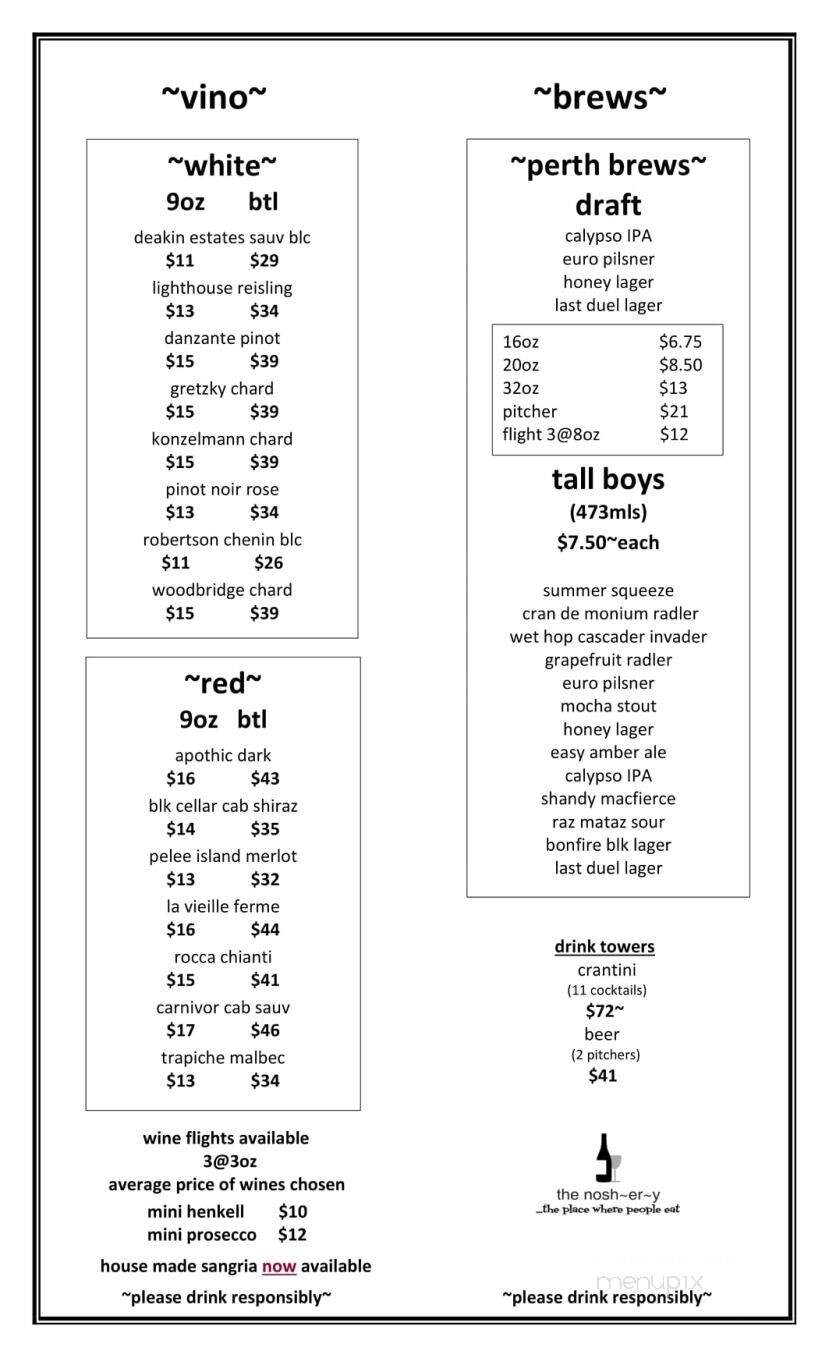 The Noshery - Brockville, ON menu_pic