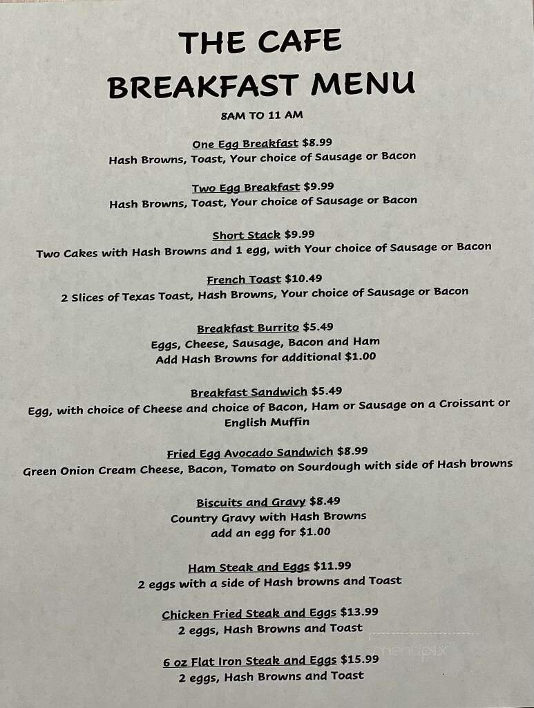 The Cafe - Enterprise, UT menu_pic