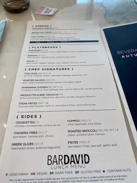 Bar David - Chicago, IL menu_pic