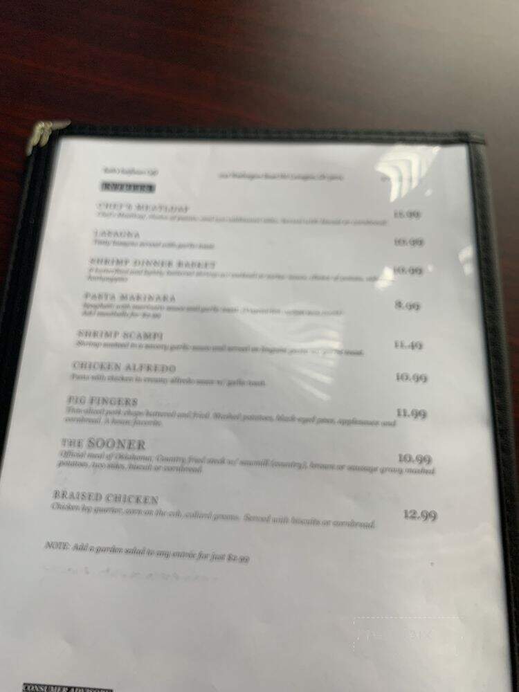 Barb's Sunflower Cafe - Covington, GA menu_pic