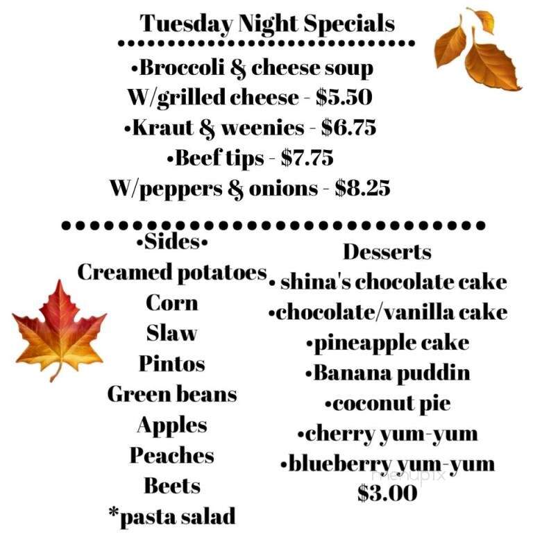 Sue's Kitchen - Dobson, NC menu_pic