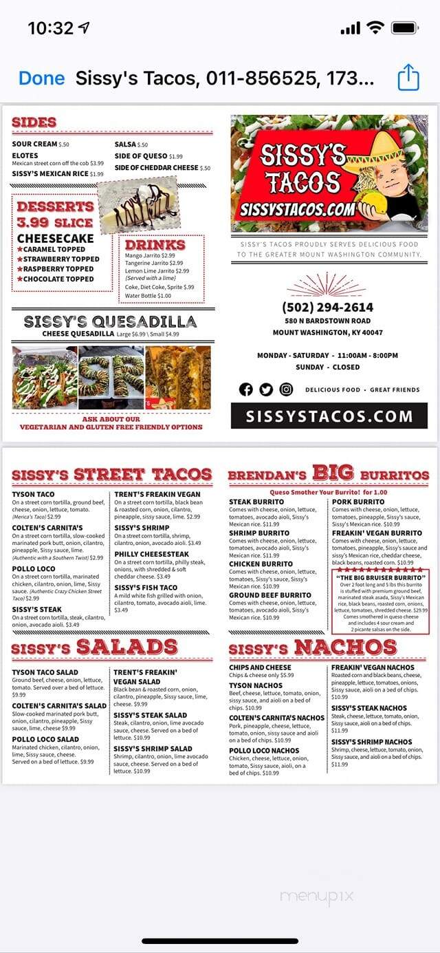 Sissy's Tacos - Mount Washington, KY