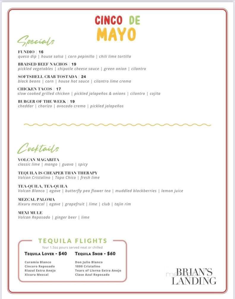 Brian's Landing - Jamesville, NY menu_pic