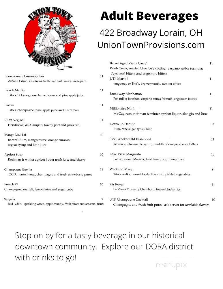 Union Town Provisions - Lorain, OH menu_pic