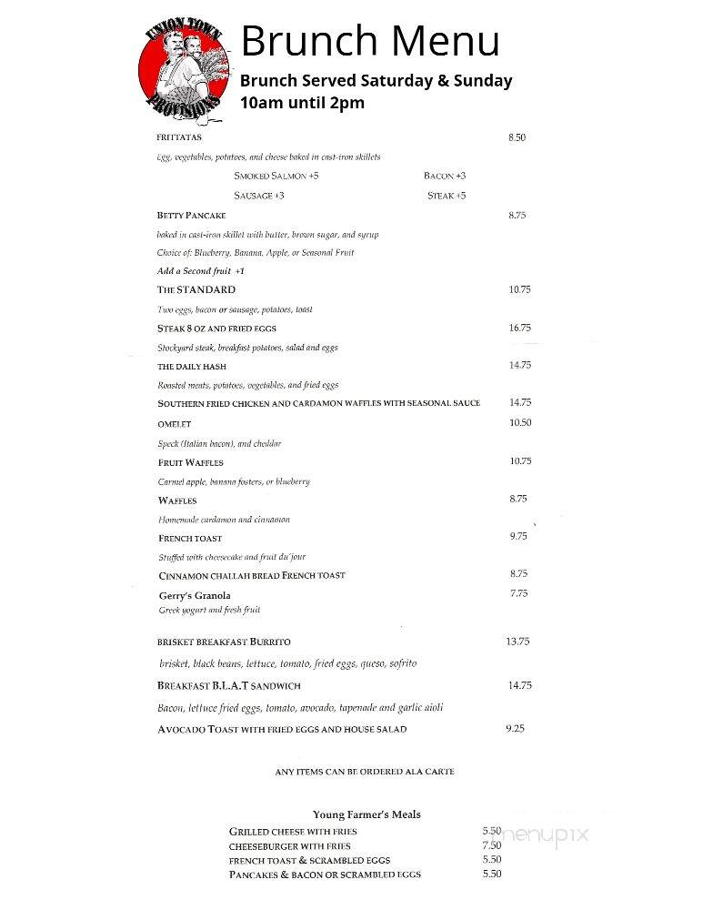 Union Town Provisions - Lorain, OH menu_pic