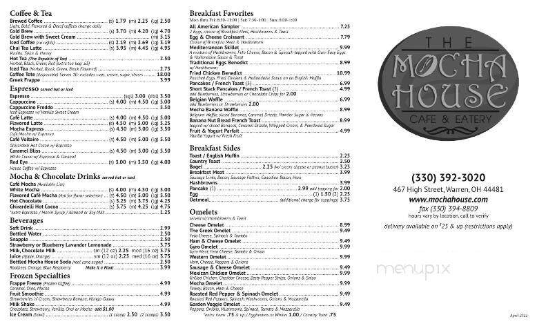 Mocha House - Warren, OH menu_pic