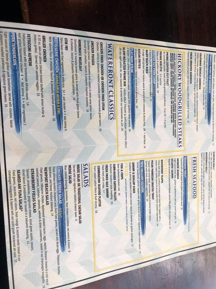 Waterfront Grill - Jenks, OK menu_pic