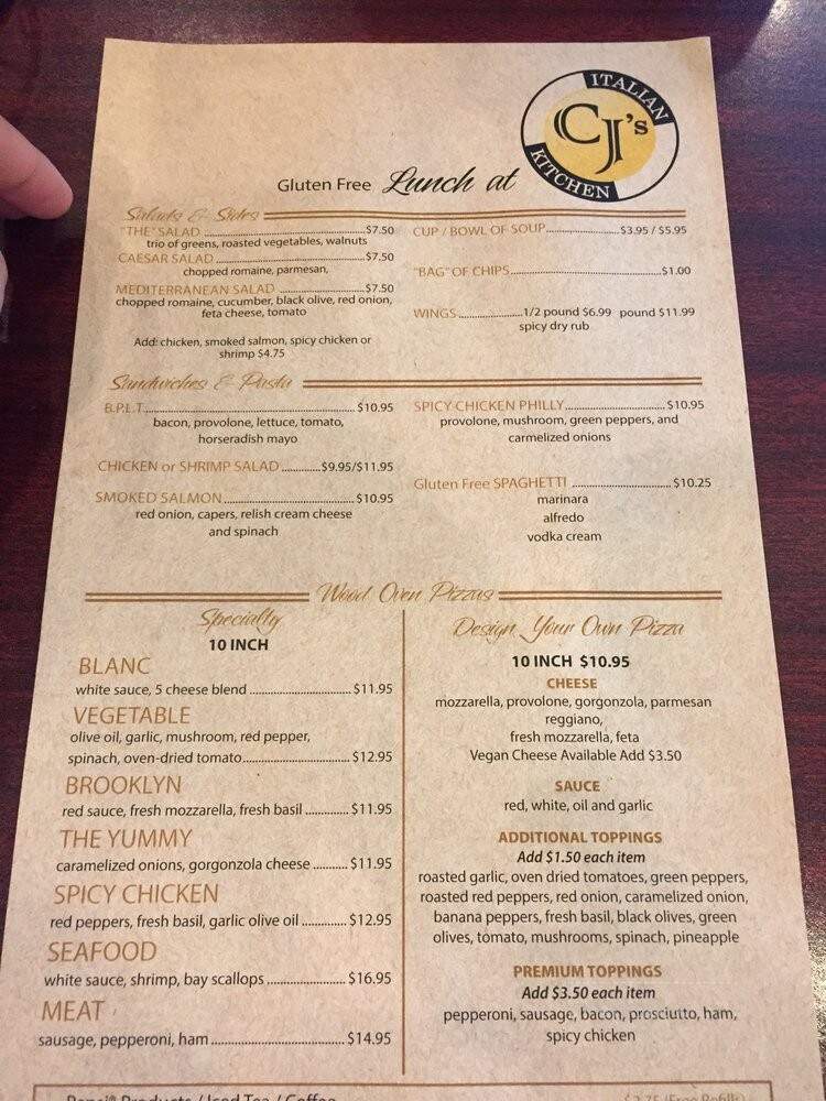 Cj's Italian Kitchen - Vienna, WV menu_pic