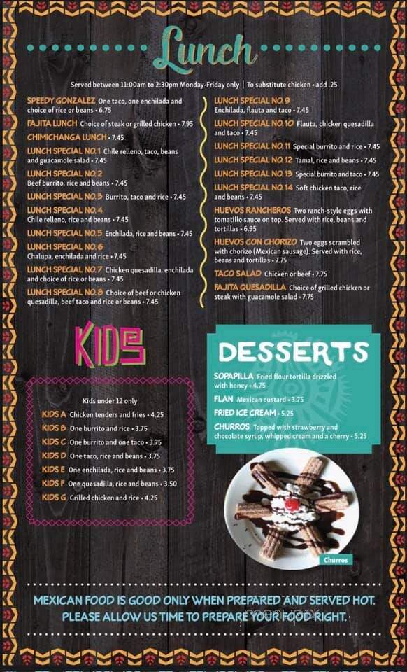 El Azteca - Ames, IA menu_pic