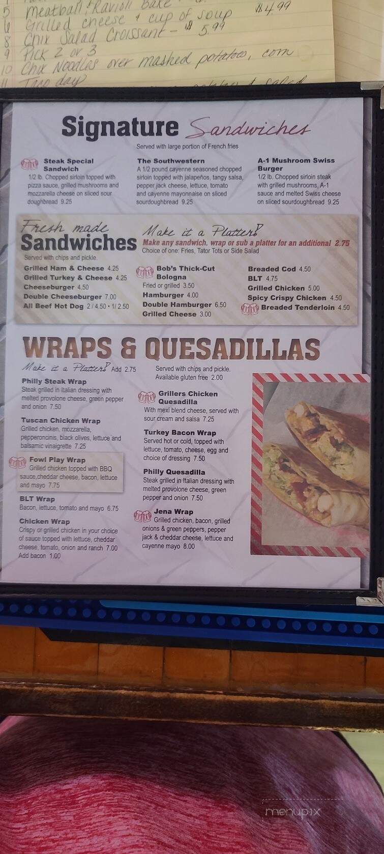 Griller's Tavern - Columbus Grove, OH menu_pic