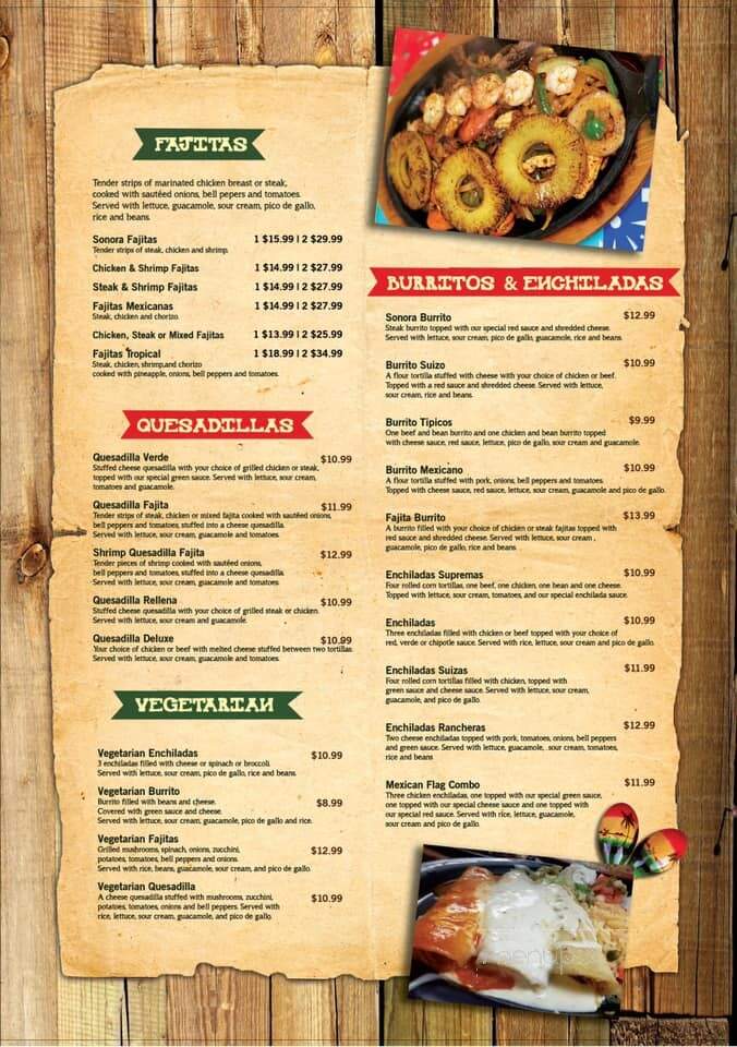 Sonora Mexican Restaurant - Litchfield, MN menu_pic