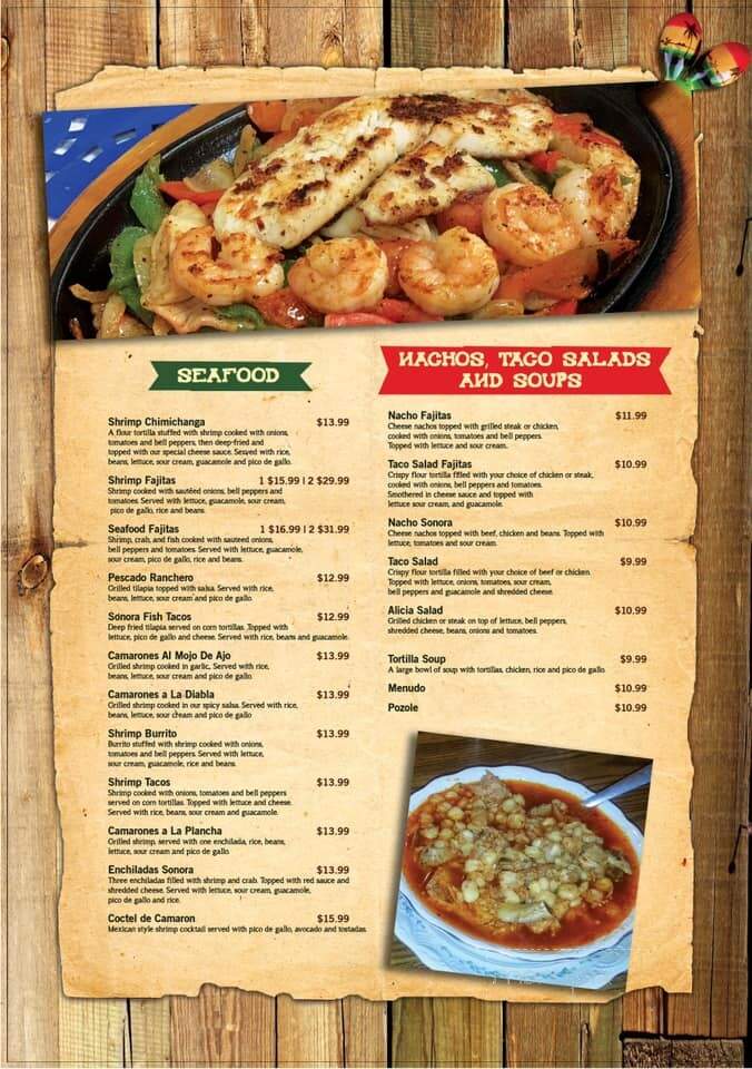 Sonora Mexican Restaurant - Litchfield, MN menu_pic
