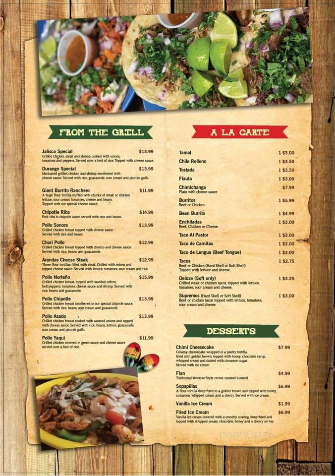 Sonora Mexican Restaurant - Litchfield, MN menu_pic