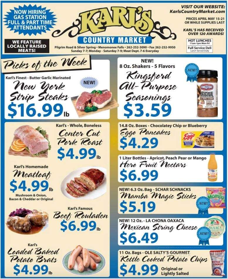 Karl's Country Market - Menomonee Falls, WI menu_pic