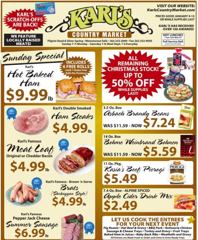 Karl's Country Market - Menomonee Falls, WI menu_pic