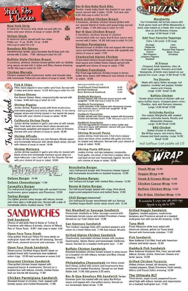 Carmella's Cafe - New Hartford, NY menu_pic