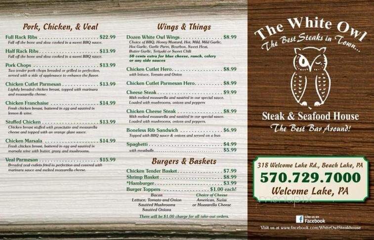 White Owl Tavern & Restaurant - Beach Lake, PA