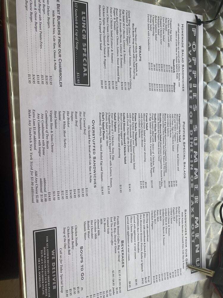 Poppies Restaurant & Deli - Delray Beach, FL menu_pic