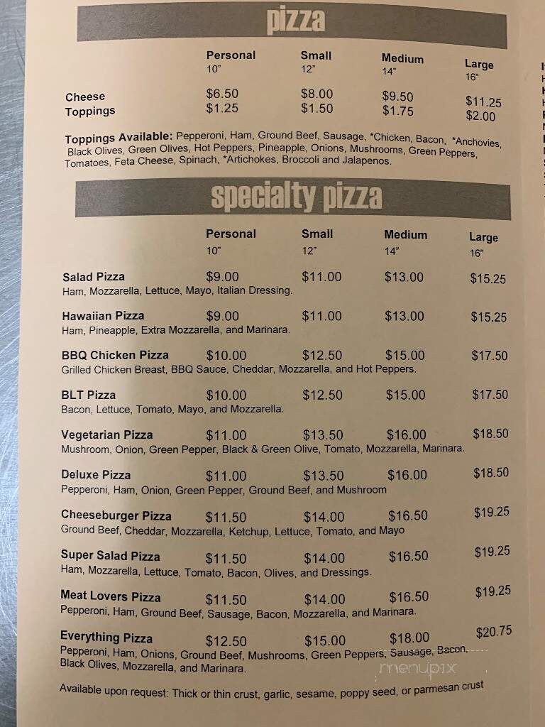 Towne Square Pizza - Pinckney, MI menu_pic