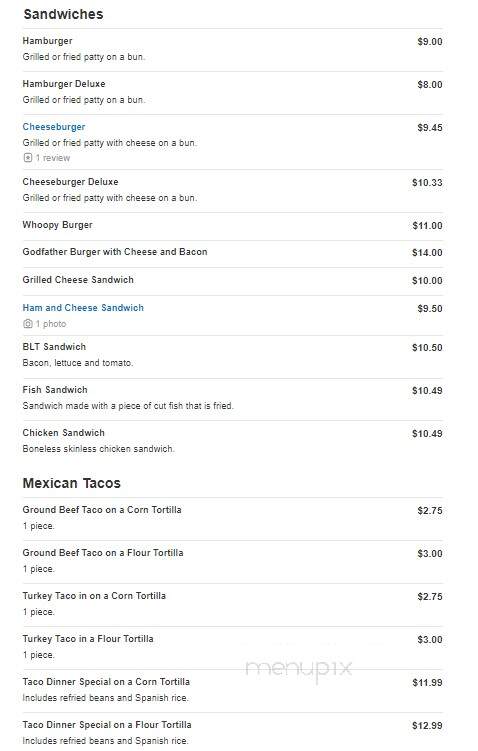 Rite Spot - Saginaw, MI menu_pic