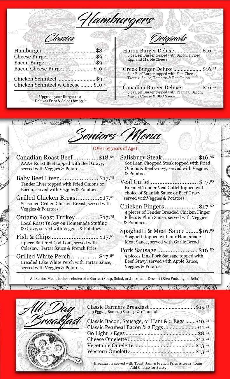 Huron Family Restaurant - Exeter, ON menu_pic