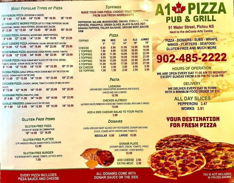 A1 Pizza - Port Hawkesbury, NS menu_pic