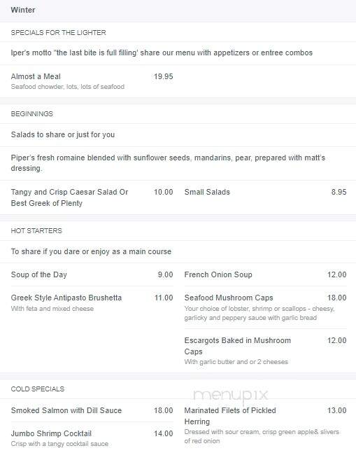 Piper's Landing Restaurant - Pictou, NS menu_pic