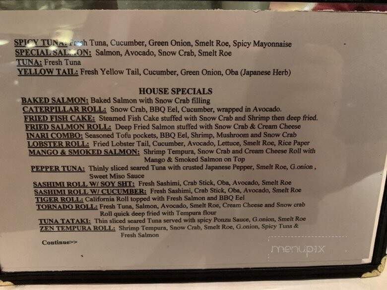 Cafe Zen - Gretna, LA menu_pic