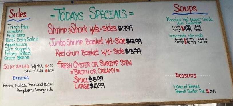 Frog Island Seafood - Elizabeth City, NC menu_pic