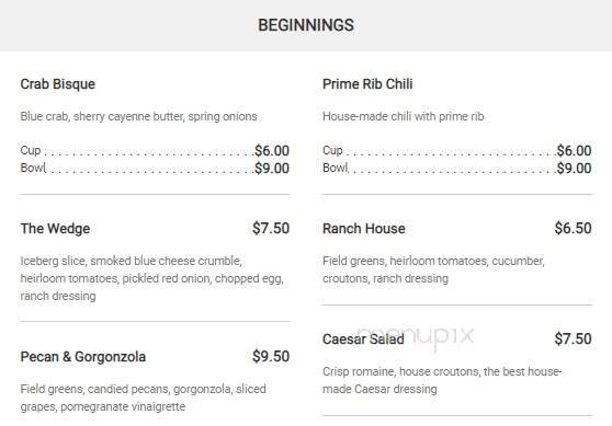 City Range Steakhouse Grill - Greenville, SC menu_pic
