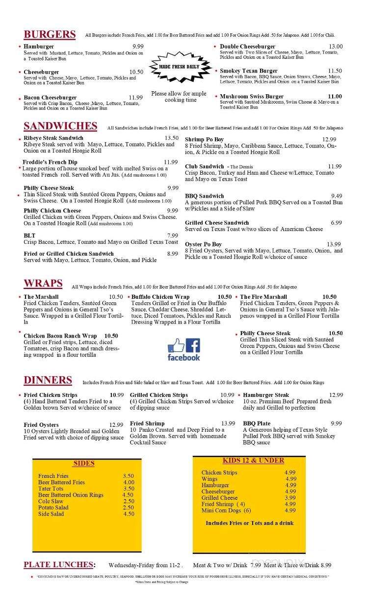 Freddies Deli & Oyster Bar - Manchester, TN menu_pic