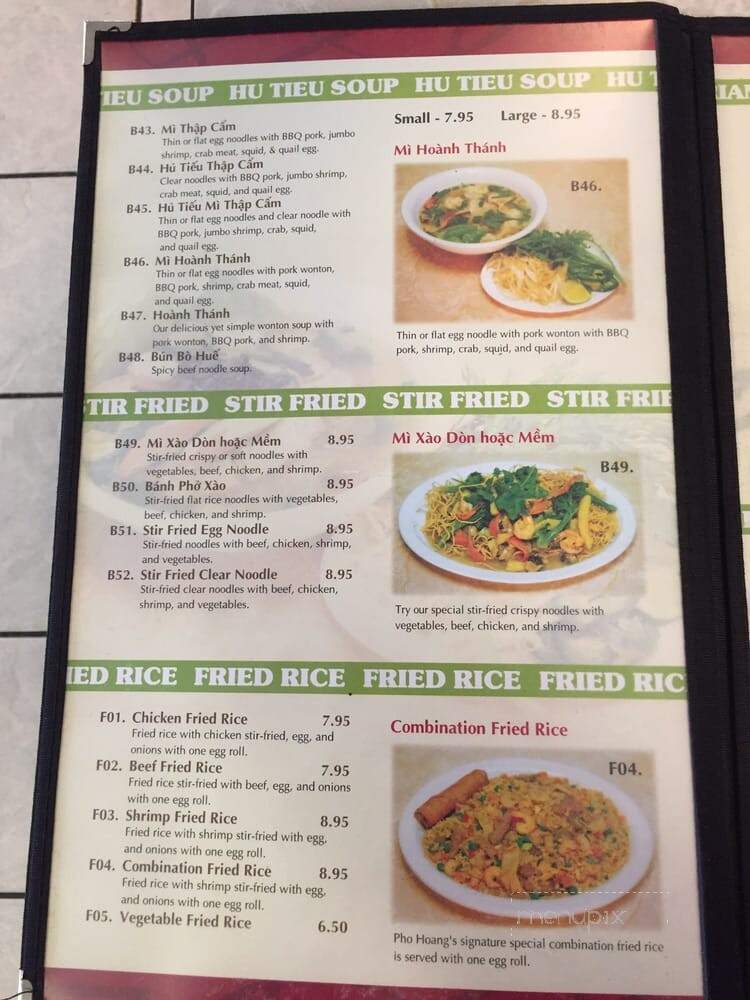 Pho Hoang - Fort Smith, AR menu_pic