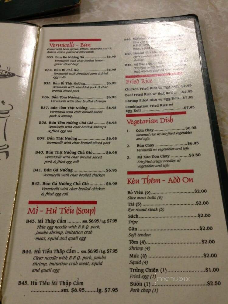 Pho Hoang - Fort Smith, AR menu_pic