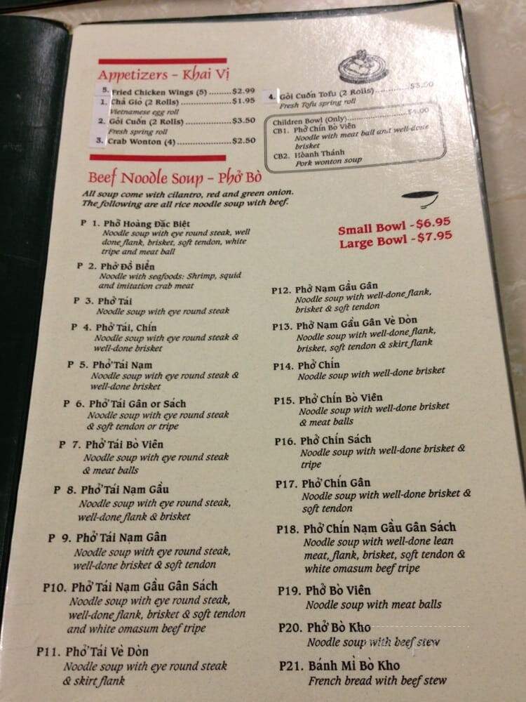 Pho Hoang - Fort Smith, AR menu_pic