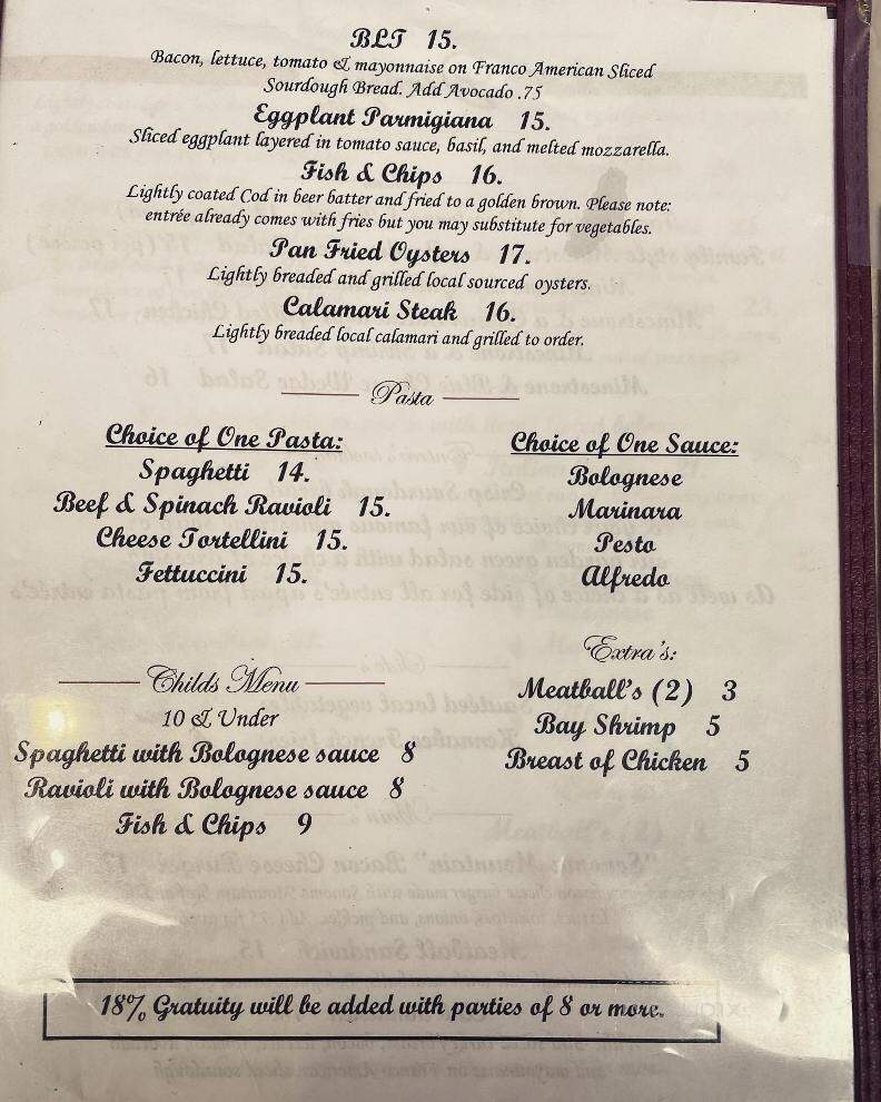 Dinucci's Italian Dinners - Valley Ford, CA menu_pic
