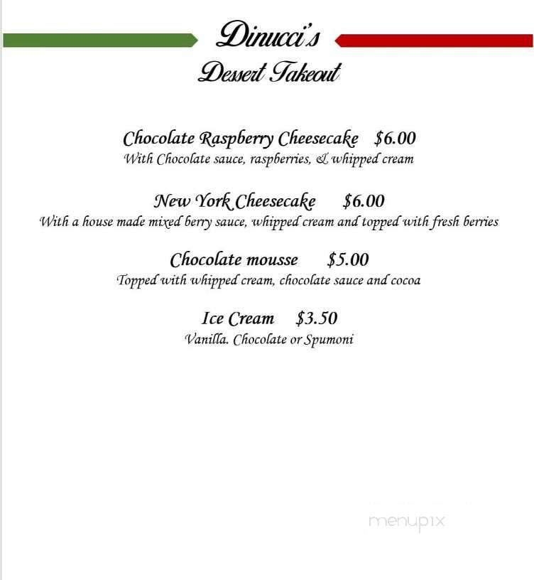 Dinucci's Italian Dinners - Valley Ford, CA menu_pic