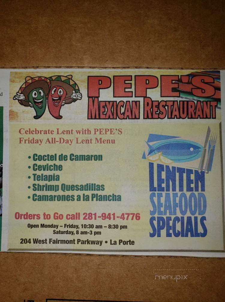 Pepe's Mexican Restaurant - La Porte, TX menu_pic