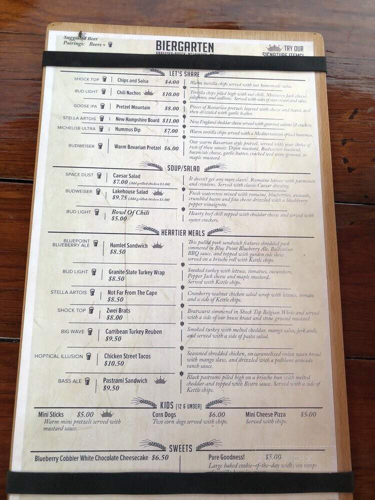 The Biergarten at Anheuser-Busch - Merrimack, NH menu_pic