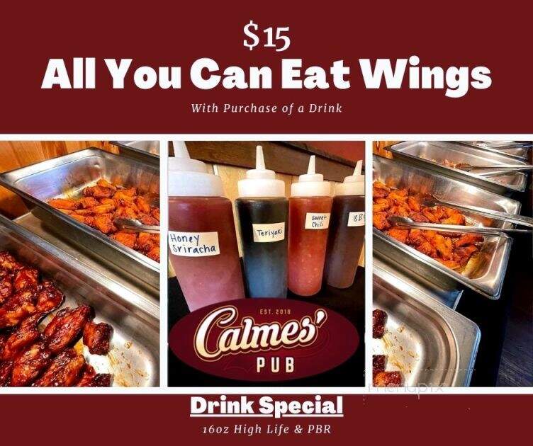 Calmes' Pub - Kaukauna, WI menu_pic