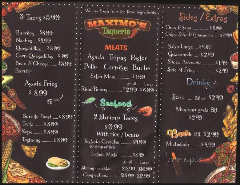 Maximo's Taqueria - Porterville, CA menu_pic
