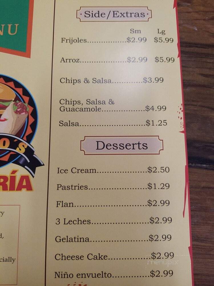 Maximo's Taqueria - Porterville, CA menu_pic