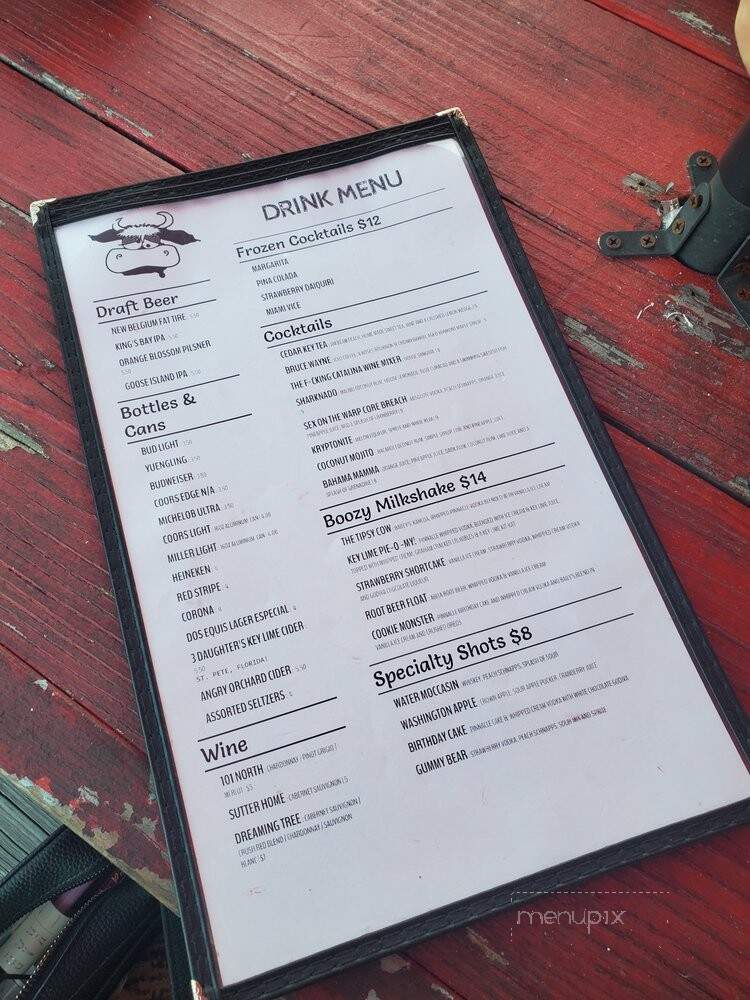 The Tipsy Cow Bar and Grill - Cedar Key, FL menu_pic