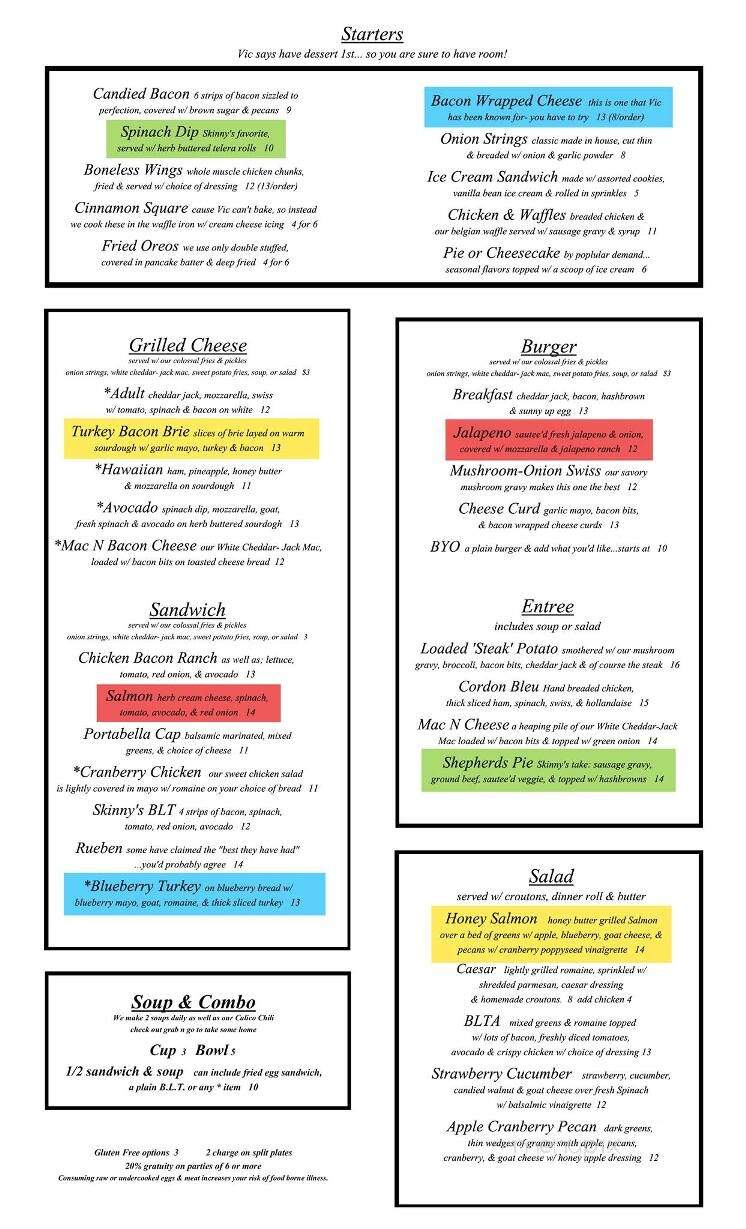 Skinny Vics - West Bend, WI menu_pic