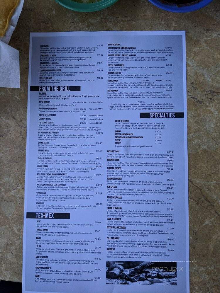 Salsa Tex Mex - Anna, TX menu_pic